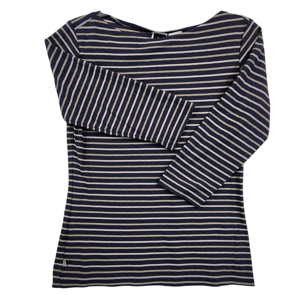 The North Face Navy Striped Boat Neck Top Gorpcore Nautical Preppy Outdoor Shirt